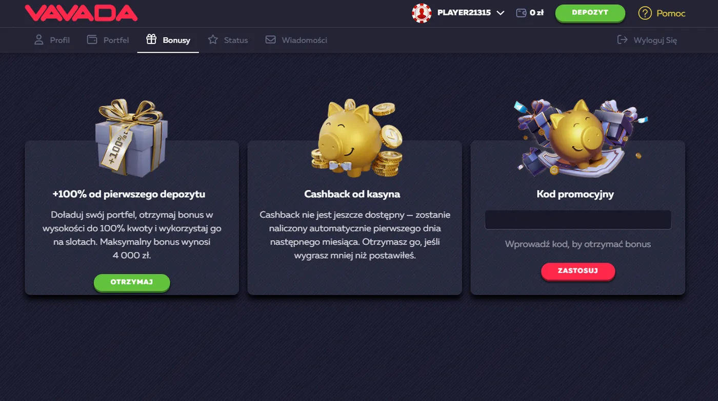 Bonusy i promocje w Vavada